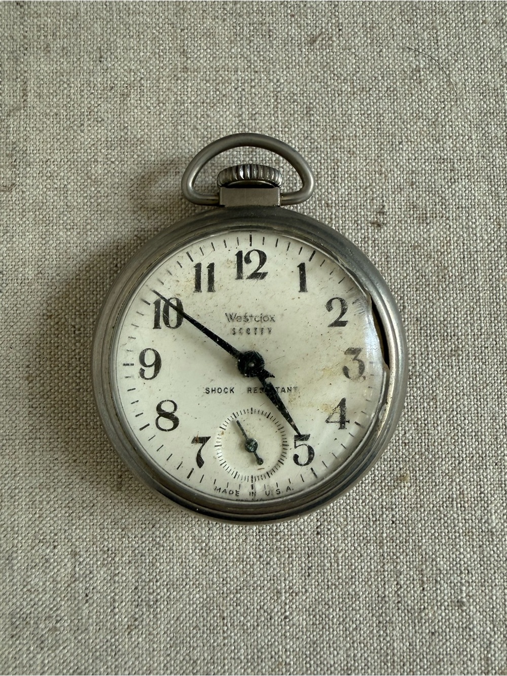 Vintage Westclox Scotty Pocket Watch Shock Resistant Made in USA